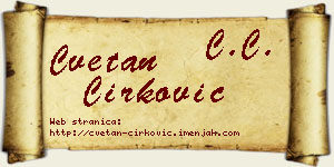 Cvetan Ćirković vizit kartica